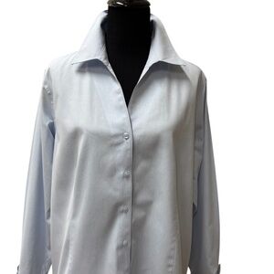 Jones New York Light Blue Cotton Button Down Shirt | Women’s Size W | Classic